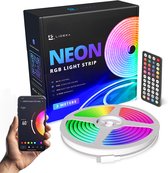 Lideka® - RGB Neon LED Strip 3 Meter - IP68 Voor Buiten - Met App En Afstandsbediening - Smart LED-strip - Volledig Dimbaar - Compatible met Google Home, Amazon Alexa En Siri