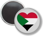 Button Met Magneet - Hart Vlag Soedan - NIET VOOR KLEDING