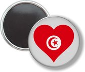 Button Met Magneet - Hart Vlag Tunesië - NIET VOOR KLEDING