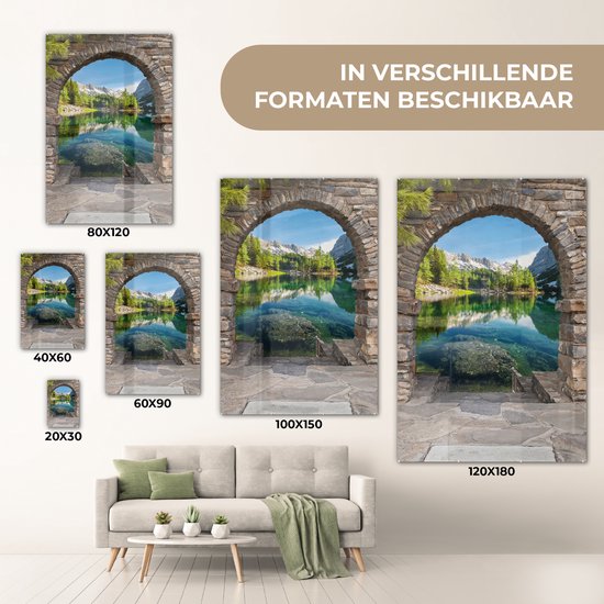 MuchoWow® Peinture sur verre 20x30 cm - Tableau acrylique verre - Perspective - Berg - Paysage - Eau - Photo sur verre - Décoration murale salon - Décoration murale chambre - Tableaux