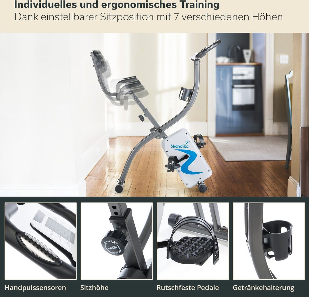 Skandika Foldaway X-2000 Hometrainer Opvouwbaar met LCD - afbeelding 3