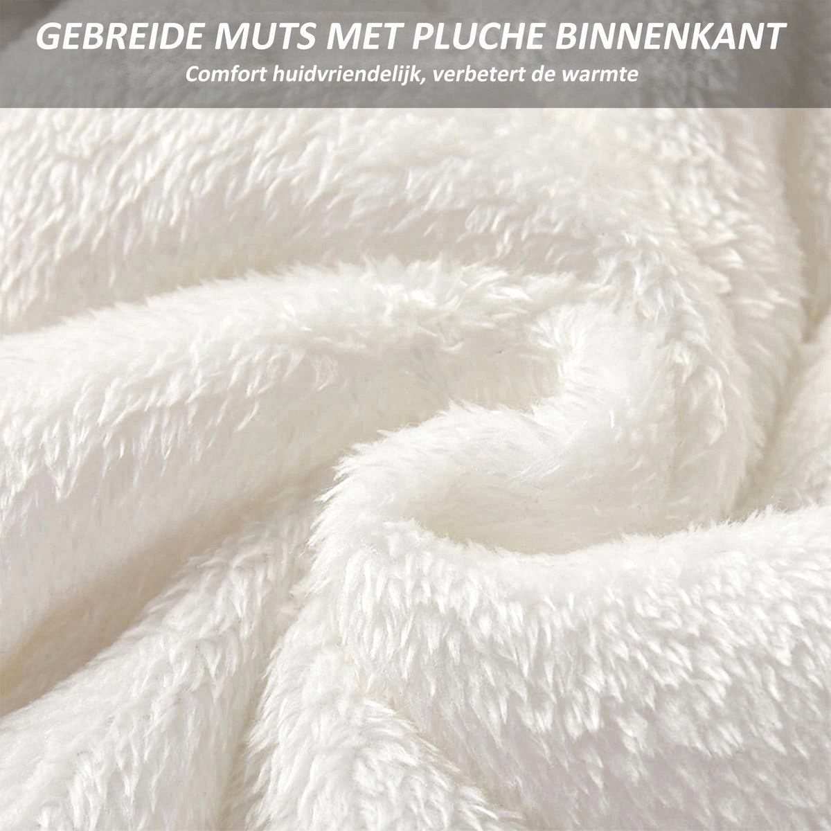 CALIYO Beanie Muts - Wintermuts Dames - Warme Mutsen met Imitatiebont Pompon - Gebreide Skimutsen - Gevoerd Wol - Beige — cadeau in Mode & Accessoires - foto 8