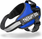 Nobleza Hondenharnas - Therapy dog tuigje - Harnas met tekst - Hulphond - Reflecterend - L - Blauw