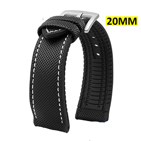 Horlogeband - Rubber - Waterbestendig - Dagelijks Gebruik - Zwart - 20MM