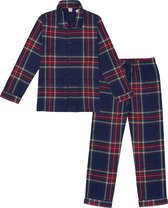 La-V Flanel pyjama set voor jongen met geruit patroon Donkerblauw/Rood : 152-158