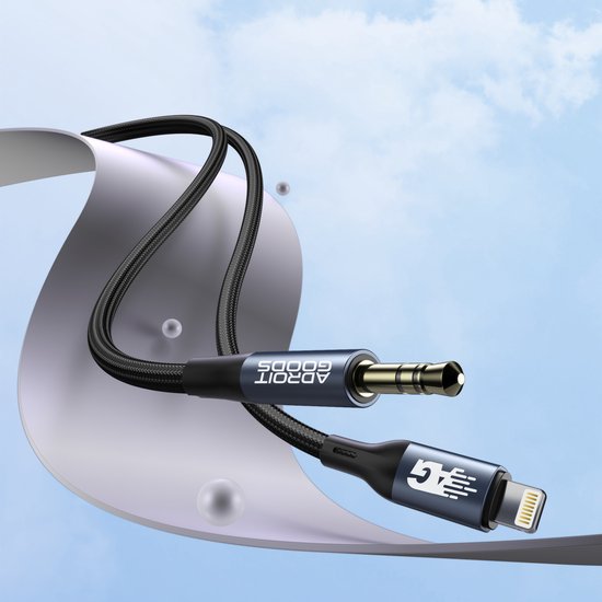 AdroitGoods Lightning Naar Aux - Geschikt Voor iPhone En Apple - 100cm - Lightning naar Headphone Jack Audio Aux Kabel - 3,5 mm - AdroitGoods