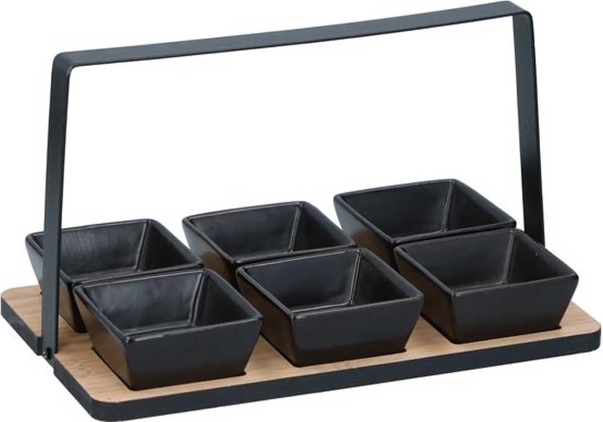 Lot De 6 Bols Apéritif Céramique 150ml - Design Bohème - Pour Sauces, Noix, Olives - UPZAI