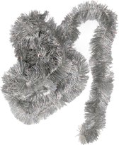 Decoris kerstslinger - zilver - glans - 270 x 7 cm - lametta/folie - kerstversiering