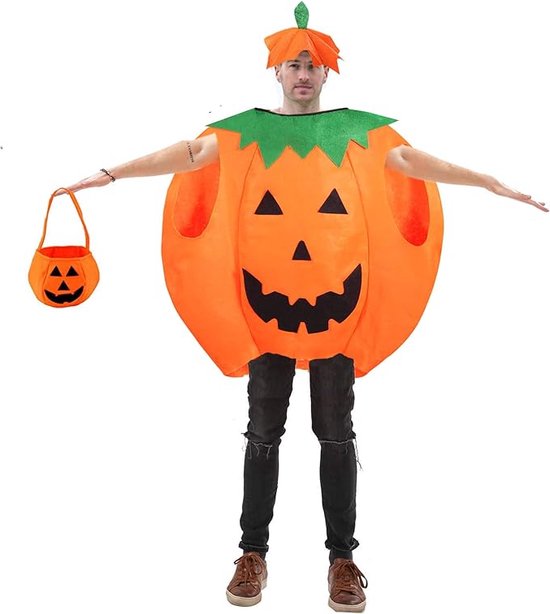 Costume Citrouille Adulte & Enfant - Déguisement Halloween & Noël Avec Bonnet - Taille Unique Pour Fêtes & Cosplay - 4
