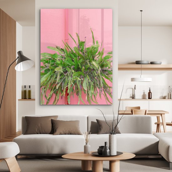 MuchoWow® Peinture sur verre 120x160 cm - Peinture sur verre acrylique - Plante - Été - Rose - Photo sur verre - Peintures