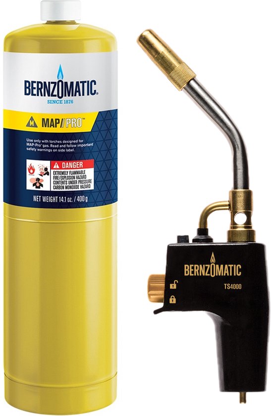 Bernzomatic TS8000 SET Premium brandervoorstuk met piëzo en Ultra Swirl vlam en 1 Propaan Fat/Camping wegwerpcilinder - geschikt voor sous vide - Pyro Tools