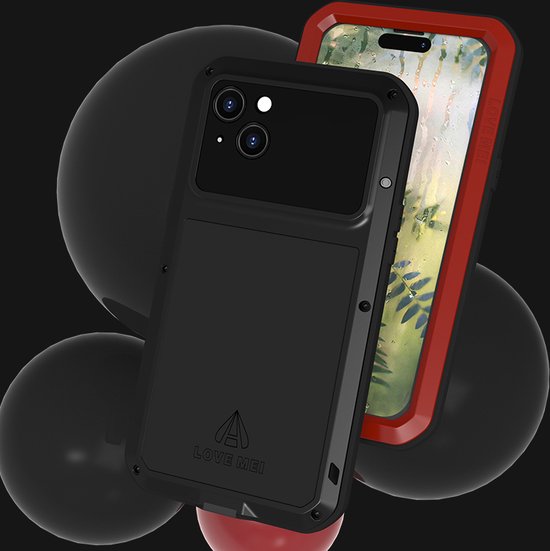 Coque pour iPhone 15 Plus – Love Mei – Coque de Protection Extreme en métal – Gris argenté – Coque de téléphone portable – Coque de téléphone adaptée pour iPhone 15 Plus