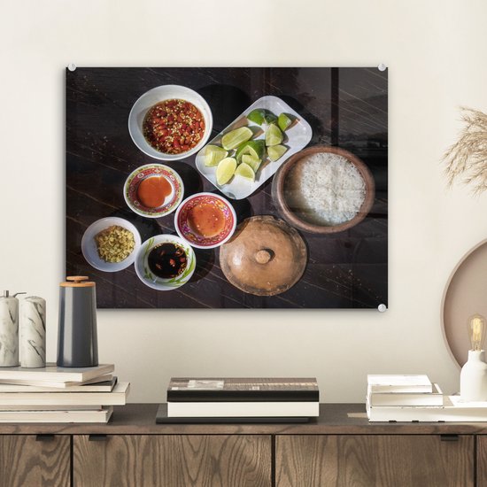 MuchoWow® Peinture sur Verre - Riz Vietnamien - 40x30 cm - Peintures Acrylique - Photo sur Glas