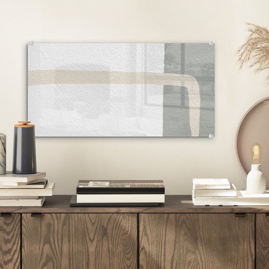 MuchoWow® Peinture sur verre 40x20 cm - Peinture sur verre acrylique - Abstrait - Minimalisme - Design - Photo sur verre - Peintures