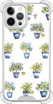 Casimoda® hoesje - Geschikt voor iPhone 12 Pro - Lemon Trees - Shockproof case - Extra sterk - Siliconen/TPU - Wit, Transparant
