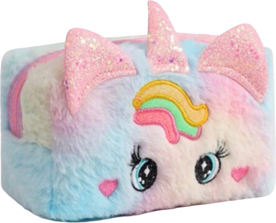 Foto: Fabs world etui make up tasje fluffy unicorn xl