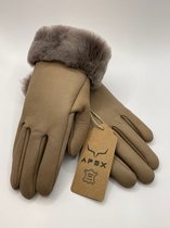 Apex Gloves - Dames en Heren Leren Handschoenen - Hoge kwaliteit %100 Schapenleer - Bruin - Winter - Extra warm - Maat M