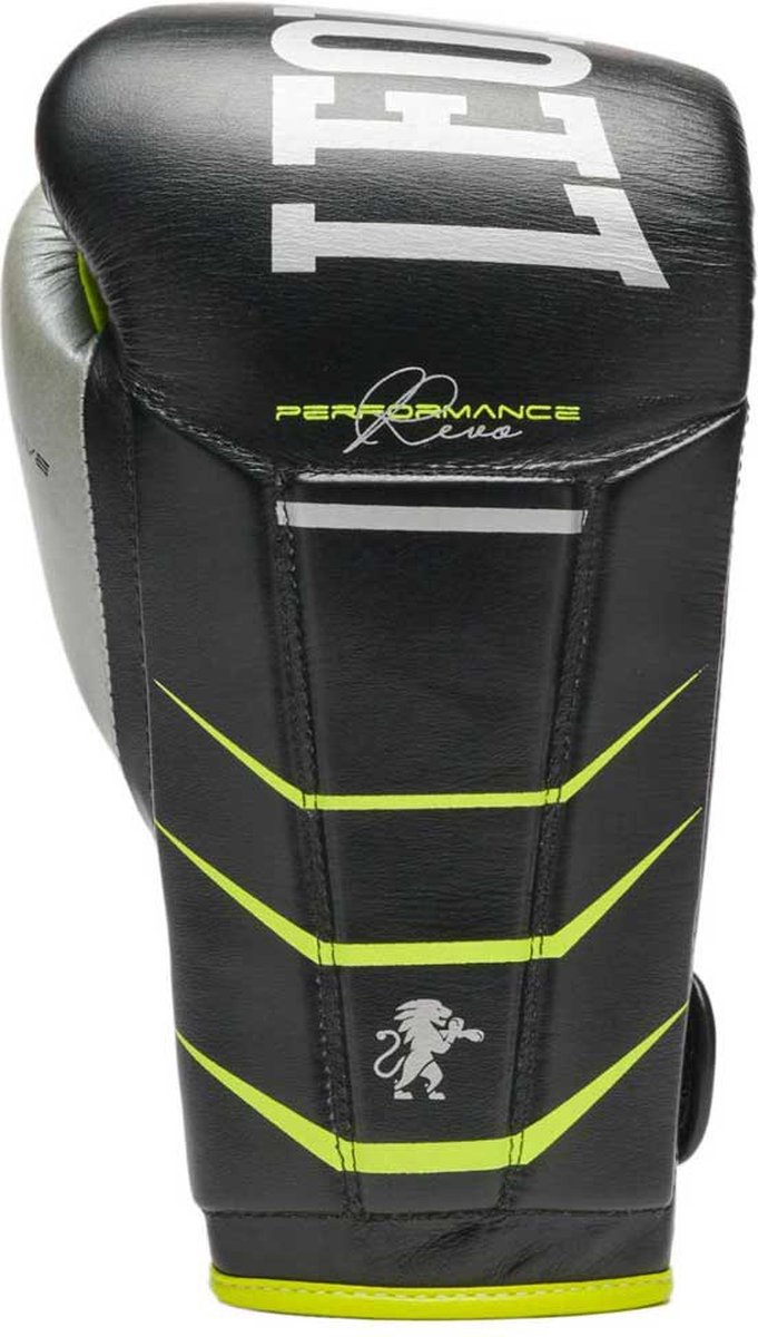 Leone1947 Revo Fluo Leer Kunstmatige Bokshandschoenen Zwart 14 oz