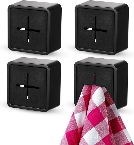Pack of 4 SelfAdhesive Tea Towel Holder, Kitchen Towel Holder, Kitchen