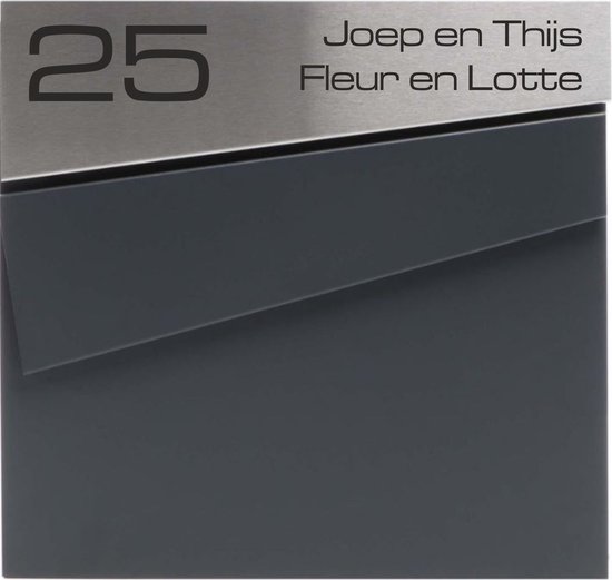 Nambo Brievenbus Antraciet Brievenbus rvs naambordje met naam en huisnummer bol Nambo Brievenbus Antraciet Brievenbus rvs naambordje met naam en huisnummer bol