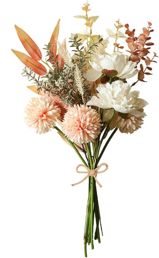 Kunstbloemen kunstplanten bloemen decoratie hortensia zijde bloemstukken voor thuis boeket bruiloft tuin festival decor (champagne)