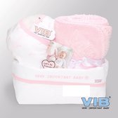 VIB® - Giftset Commodemandje - Girl Blanket Pink - Babykleertjes - Baby cadeau