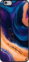 Smartphonica Telefoonhoesje voor iPhone 6/6s marmer look - backcover marmer hoesje - Blauw / TPU / Back Cover geschikt voor Apple iPhone 6/6s