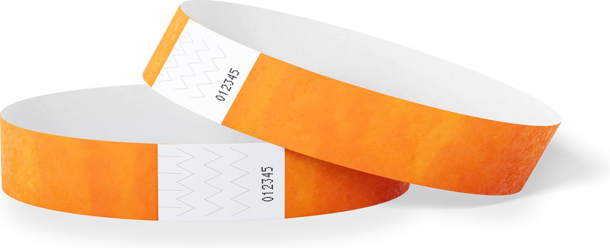 1000 stuks Polsbandjes Tyvek - 19 mm - festival bandjes - corona polsbandje - neon oranje