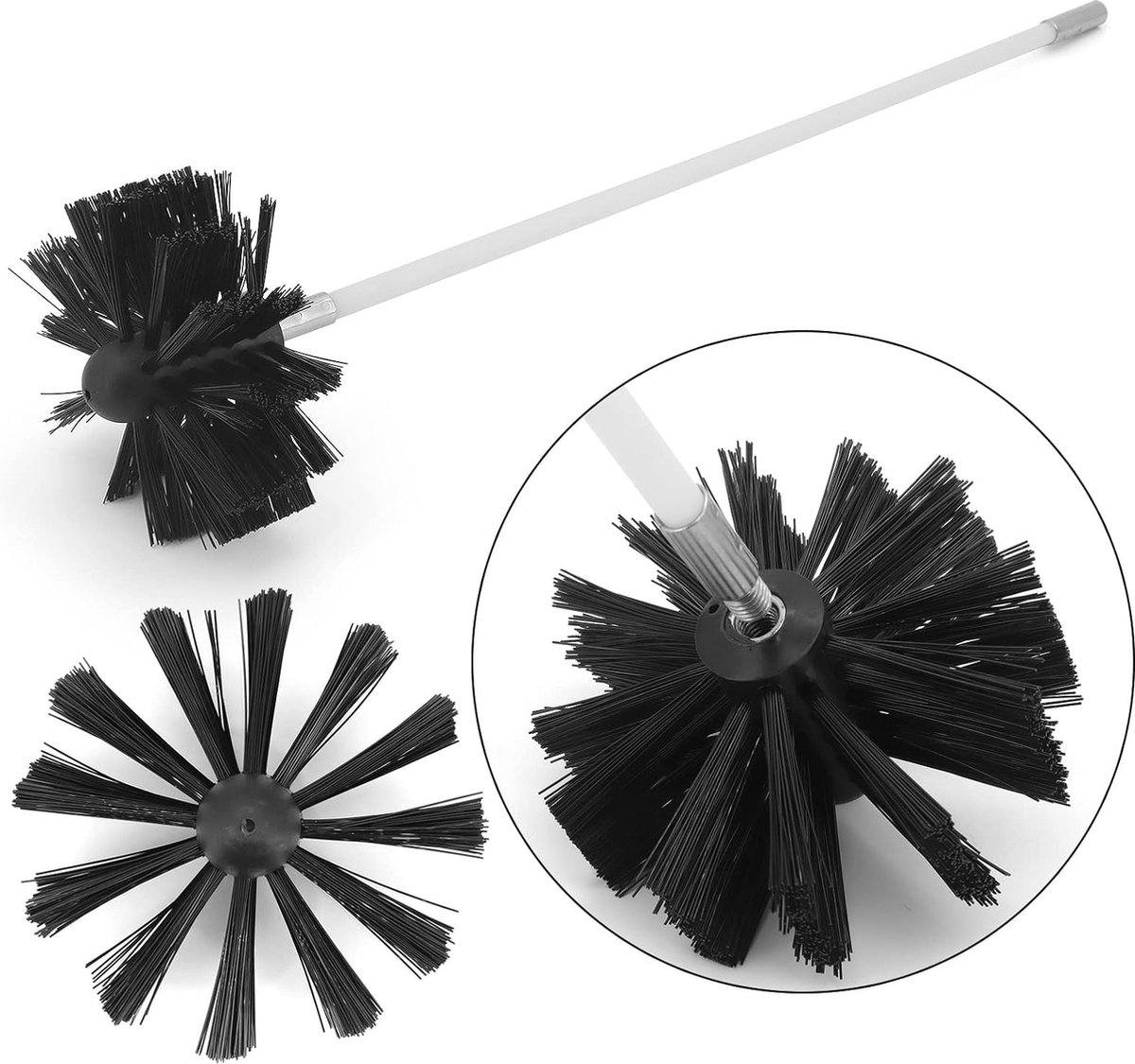 Goedkoopste Lexium Schoorsteenveegset - Schoorsteenreiniger - Schoorsteenborstel - Veegkit - Schoorsteen Veegset