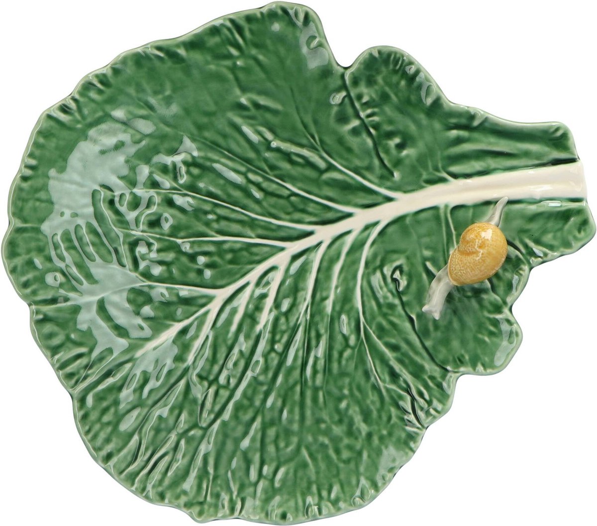 Bordallo Pinheiro - Serveerschaal groen koolblad met slak 39cm - Schalen
