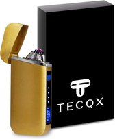 TECQX Elektrische Plasma Aansteker Flex - Oplaadbaar USB - Wind en Storm Bestendig - Vuurwerk Aansteker - Double Arc - Sigaretten Aansteker - BBQ – Goud