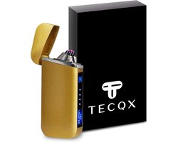 TECQX Elektrische Plasma Aansteker Flex - Oplaadbaar USB - Wind en Storm Bestendig - Vuurwerk Aansteker - Double Arc - Sigaretten Aansteker - BBQ – Goud