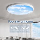 Smart Sky Plafond Lamp LED - Hemel Aangezicht - Bedienbaar met App - Dimbaar - Slaapkamer - Woonkamer - Keuken - Eetkamer - Badkamer - Lucht Motief - 40cm 42W