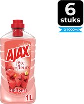 Ajax Allesreiniger Fete de Fleur Hibiscus 1 liter - Voordeelverpakking 6 stuks
