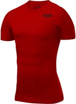 TCA Mannen HyperFusion Compressie Basislaag Top Korte Mouw Ondershirt - Rood, XL