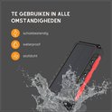 JIR Tech® - Solar Powerbank 30 000 mAh - Ingebouwde kabels - Solar Charger - Powerbank Zonneenergie - Draadloos opladen - Wireless charger - Snellaadfunctie - Snel Laden - Rood - Usb C - Noodpakket - Zaklamp - Meerdere Apparaten