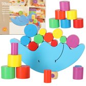 Playos® - Balanceer Puzzel - Maan - 17 cm - Montessori Speelgoed - Houten Blokken - Tellen en Sorteren - Vormen en Kleuren - Motorisch en Cognitief Speelgoed - Stapelspeelgoed - Stapelblokken - Educatief Speelgoed