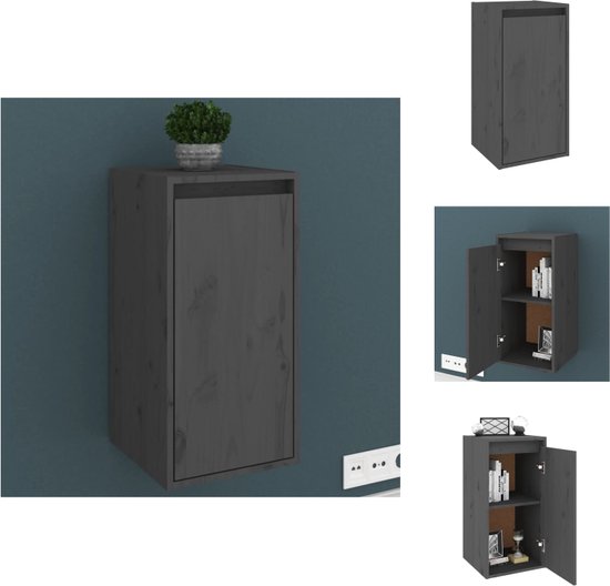 Wandkasten 2 st 30x30x60 cm massief grenenhout | -nl