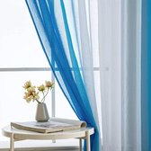 halfdoorzichtig, vintage, decoration curtain, Pack of 2, 140 x 175 cm, Dark Blue
