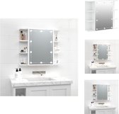 vidaXL Armoire à miroir Éclairage LED- Armoire murale - 70x16,5x60 cm - Blanc brillant - Armoire de salle de bain