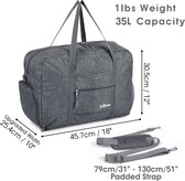 Sporttas met natte zak en schoenenvak, reisplunjezak voor dames en heren, lichtgewicht, A1-Grijs, 35L