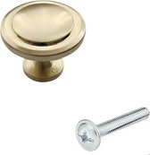 Kastknoppen Memphis goud rond - Diameter 32 mm - Kastknop - Meubelknop - Deurknoppen voor kasten - Meubelbeslag - Deurknopjes - Meubelknoppen