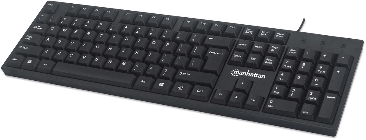 Manhattan 179324 toetsenbord Kantoor USB QWERTZ Zwart