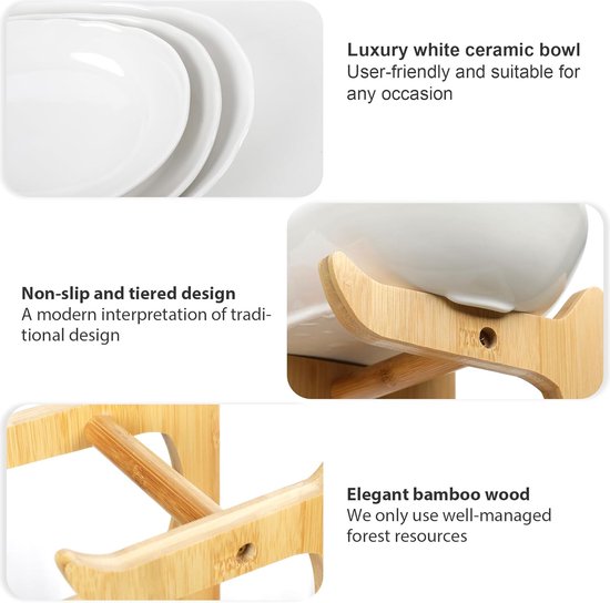 XUDREZ Witgouden fruitschaal voor keuken, 3 niveaus, keramische fruitschaal met metalen standaard, fruitmand, fruitstandaard voor salade, snacks, brood, snoep, groente, opslag (goud