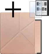 Hoes Geschikt voor Kobo Elipsa 2E Hoesje Bookcase Cover Book Case Hoes Sleepcover Trifold Met Screenprotector - Rosé Goud