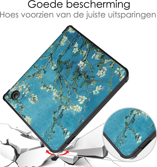 Hoes Geschikt voor Kobo Libra 2 Hoesje Bookcase Cover Book Case Hoes Sleepcover Trifold Met Screenprotector - Bloesem van EZstick — afbeelding 5
