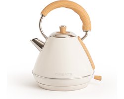 CREATE - Waterkoker 1 L - 200 Watt - RVS - BPA vrij - Elektrisch - Wit - KETTLE RETRO M
