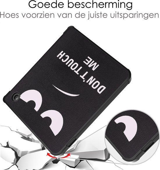 Hoes Geschikt voor Kobo Libra 2 Hoesje Bookcase Cover Book Case Hoes Sleepcover Trifold Met Screenprotector - Don't Touch Me van Fintie — afbeelding 4