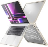 Case2go - Housse pour Macbook Pro 16 pouces (2021 & 2023) - Protection 360 - Hardcase - Beige