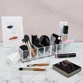 2 stuks compacte rouge-organizer met 8 sleuven, transparante kunststof make-uporganizer, make-up opslag voor Vanity, make-up opslag voor rouge, highlighter, oogschaduw
